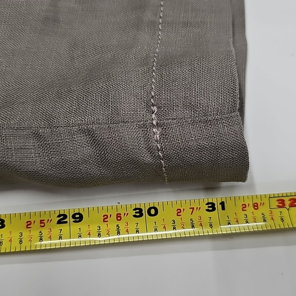 Eileen Fisher Linen Stone Color Slim Trousers with Tie Waist Sz Medium - Picture 10 of 10
